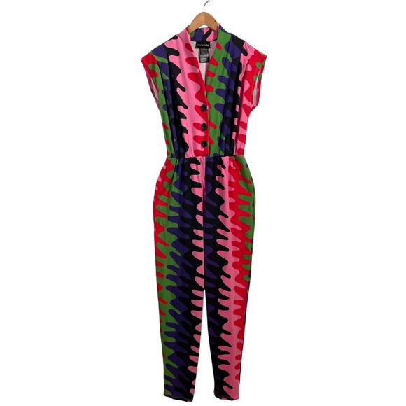 Nooworks Jumpsuit Large Magic Suit Static Retro Statement Bold Stretch Pockets - Picture 1 of 9